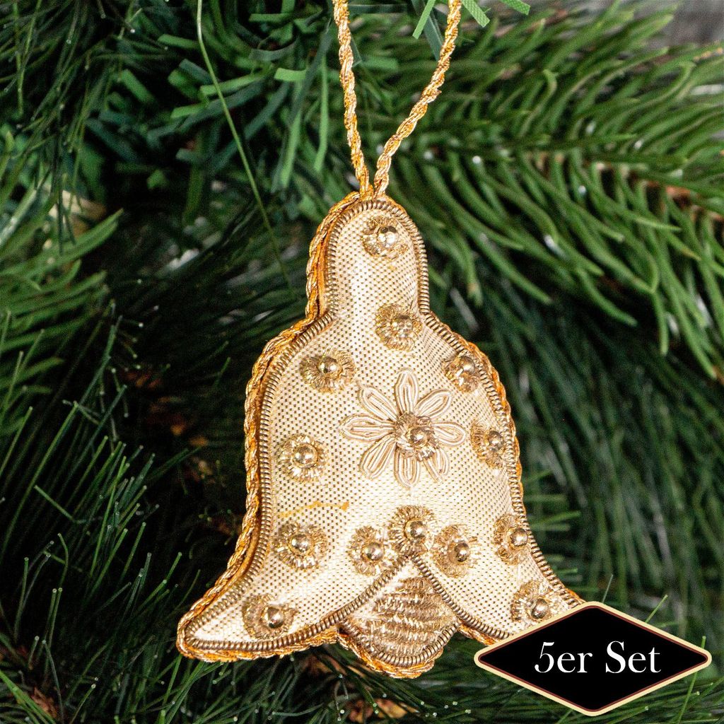 5x Baumschmuck aus Stoff, orientalische Ornamente, Christbaumschmuck, 5er Set