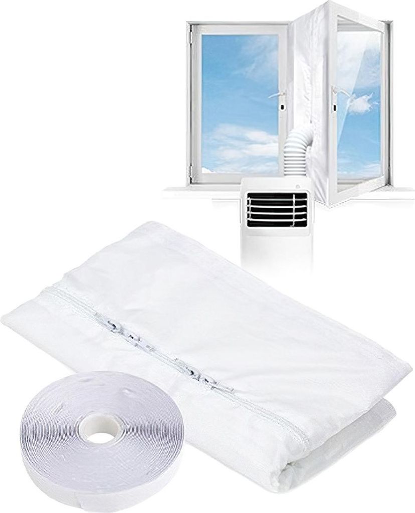 400 cm Fensterabdichtung für mobile Klimageräte, weiß, ohne Bohren für Fenster & Dachfenster