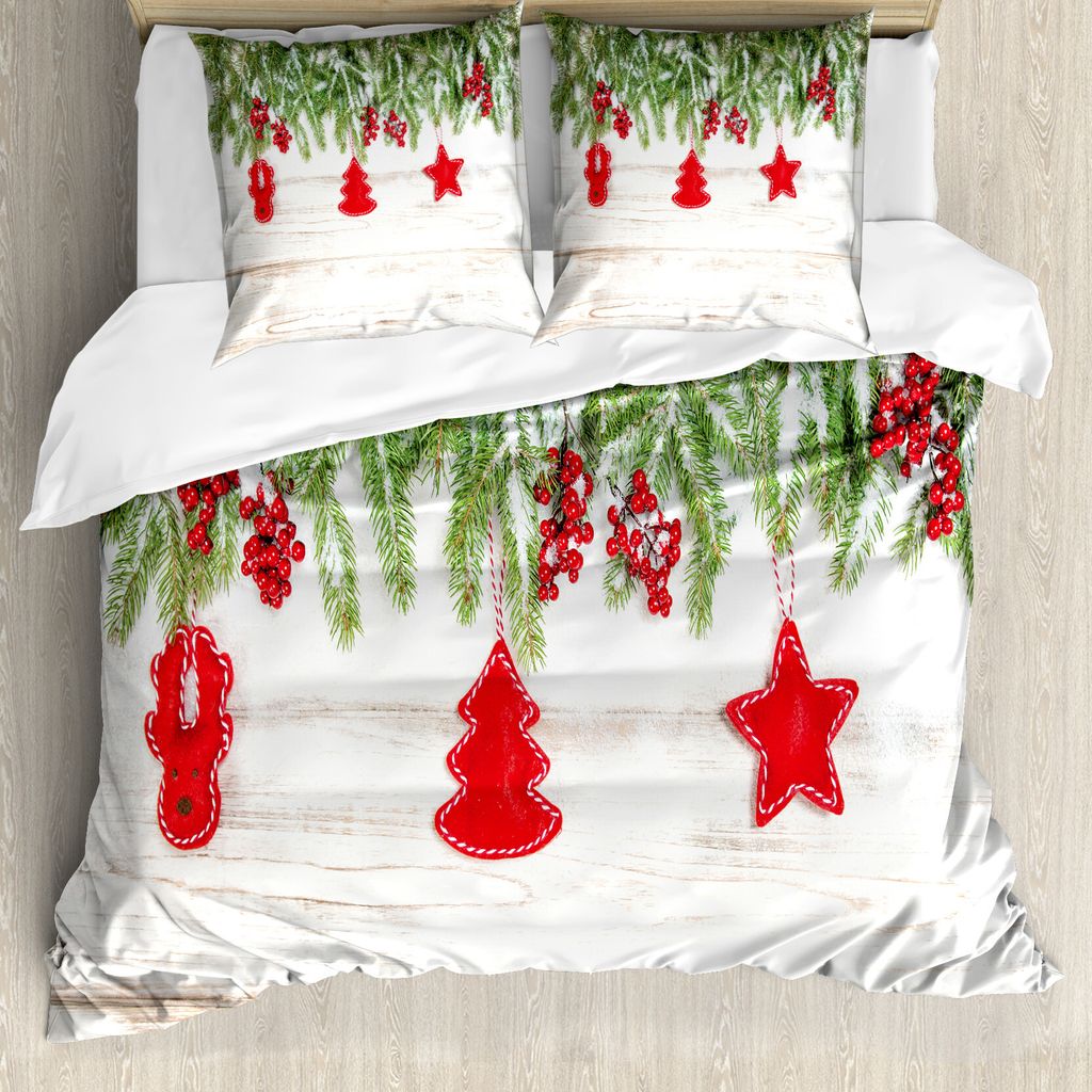 ABAKUHAUS Weihnachten Bettbezug, Handgemachte Spielzeug Geschenk, Milbensicher Allergiker geeignet mit Kissenbezügen, 200 cm x 200 cm - 80 x 80 cm...