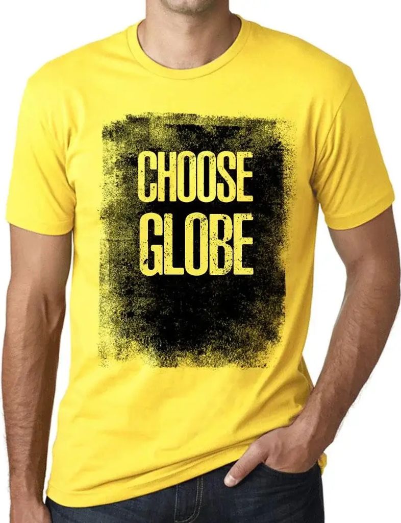 Herren Grafik T-Shirt Weltkugel wählen – Choose Globe – Öko-Verantwortlich Vintage Jahrgang Kurzarm Lustige Druck Geburtstag Geschenk Mann