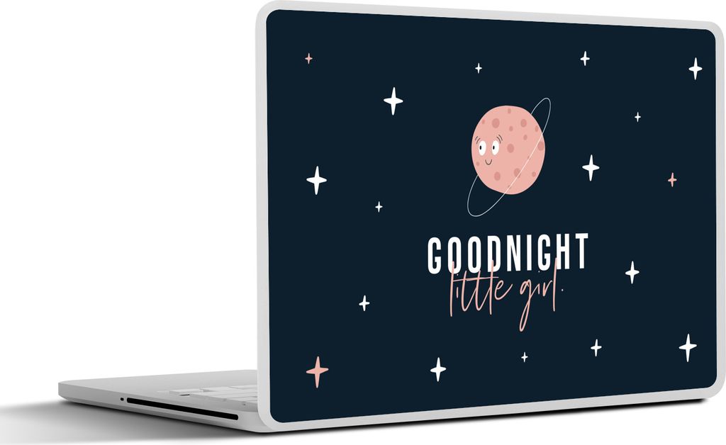 MuchoWow Laptop Aufkleber Sticker Cover Sprichwörter - Zitate - Gute Nacht kleines Mädchen - Kinder - Baby 36.5x27.5 cm - Laptop-Sticker