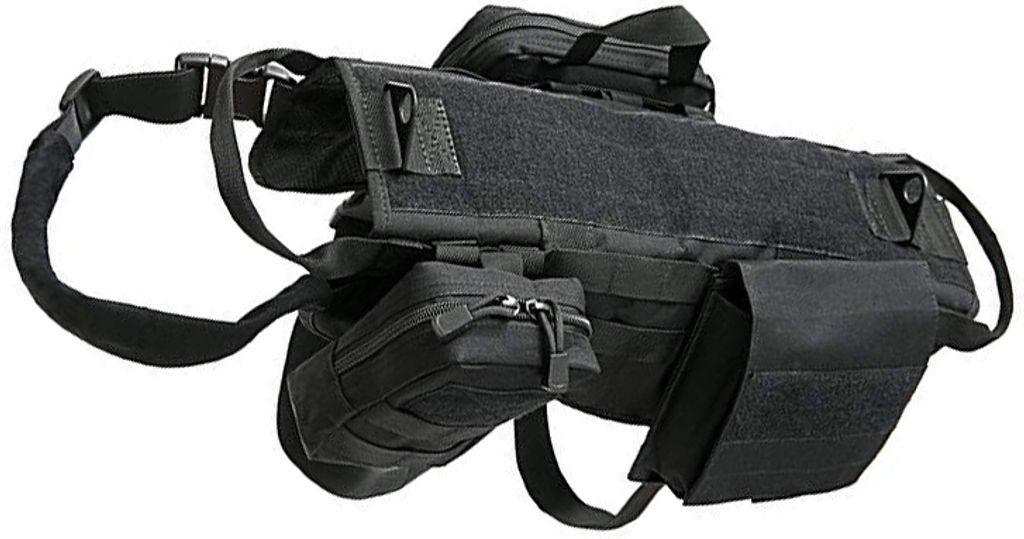 INF Taktisches Hundegeschirr - Molle Weste Schwarz M