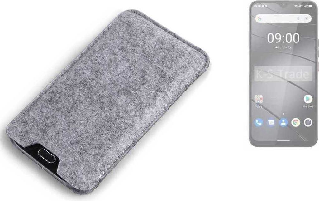 K-S-Trade Filz Handyhülle kompatibel mit Gigaset GS5 Schutzhülle Filztasche Filz Tasche Case Sleeve Handy Hülle Filzhülle grau