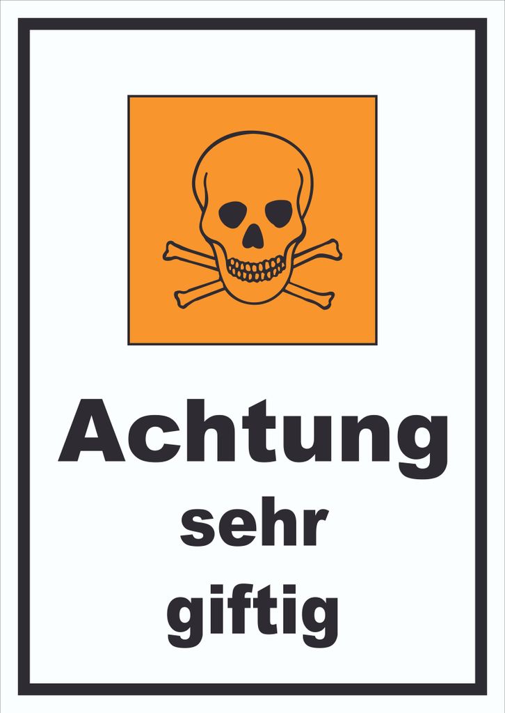 Schild Gefahrensymbol sehr giftig Totenkopf A3 (297x420mm)