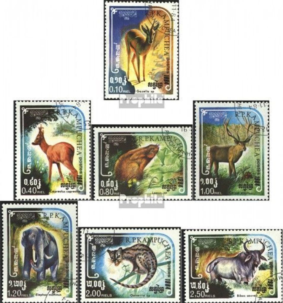 Briefmarken Kambodscha 1984 Mi 613-619 (kompl.Ausg.) Produktbild 