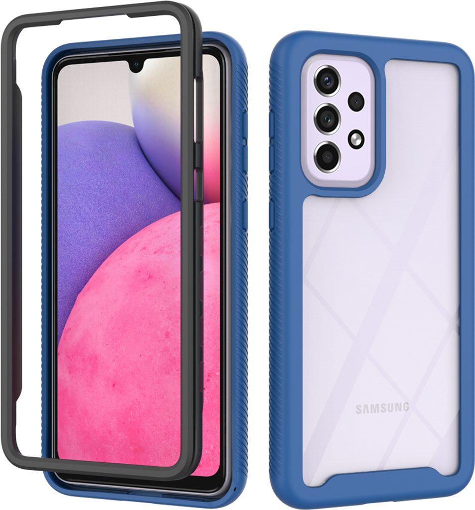 Galaxy A33 5G Hülle, Hybrid Transparente Rückseite Robust TPU Bumper Rutschfest Stoßfest Ganzkörper Schutzhülle für Samsung Galaxy A33 5G Dun...