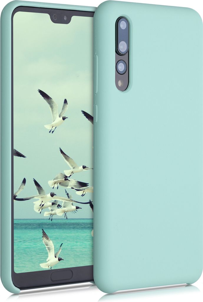kwmobile Hülle kompatibel mit Huawei P20 Pro Hülle - Silikon Handy Case - Handyhülle weiche Oberfläche - kabelloses Laden - Mintgrün