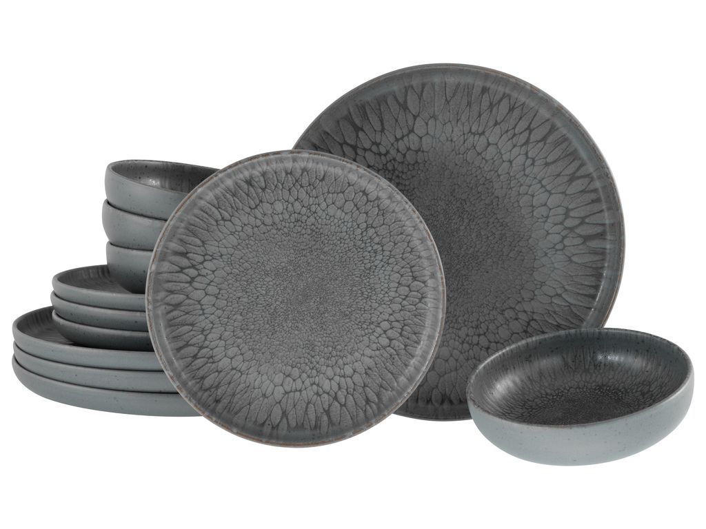 CreaTable, 21621, Uno Volcano Dark, Tellerset 12-tlg, Produktbild 1
