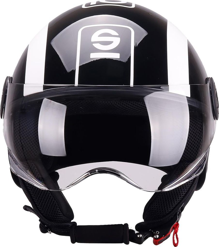 Jethelm SPARCO RIDERS SP601 Motorradhelm Offener Helm Schwarz Weiß XS 95105