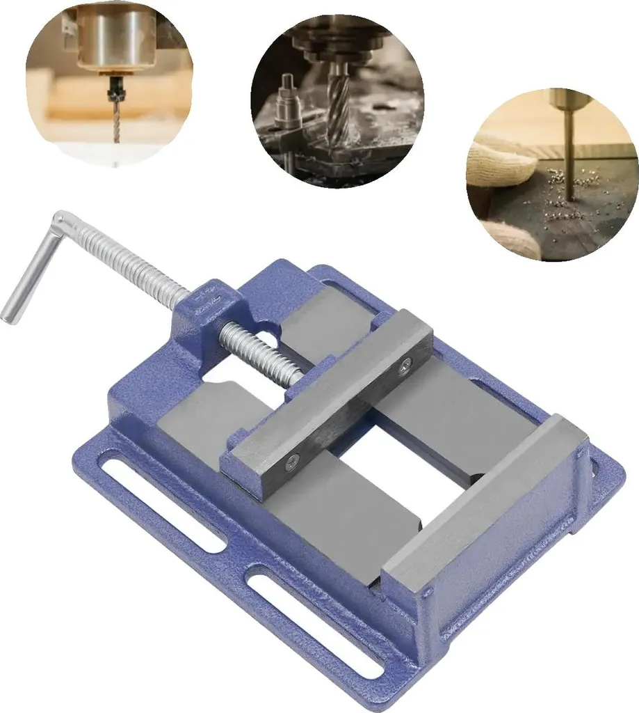 Étau pour perceuse à colonne robuste bleu - Fonctionnement silencieux