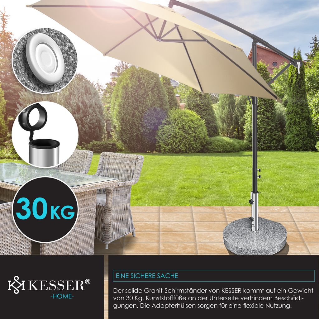 KESSER® Granit Sonnenschirmständer mit Edelstahlrohr, Produktbild 6