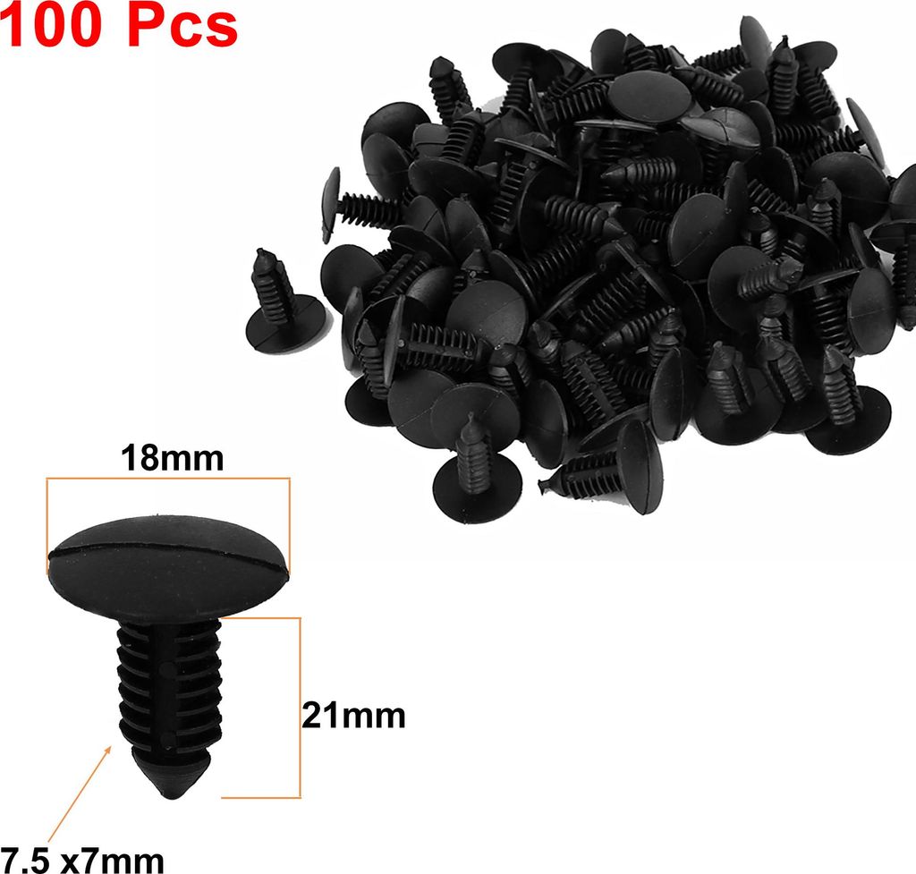 100Stk 8*6mm Loch PKW Stoßstangen Spritzschutz Tannenbaum Klips Nieten de