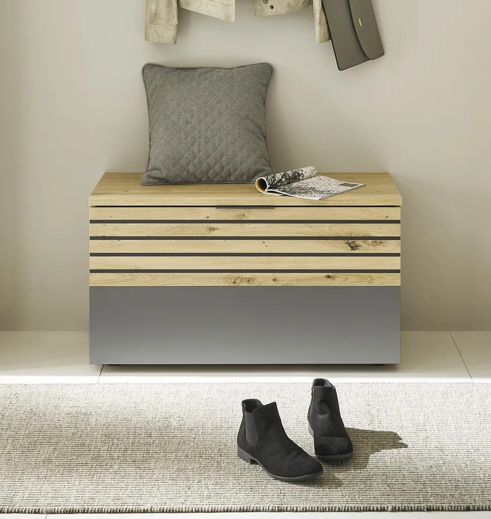 Banc d'entrée Melisande artisan eiche - Dimensions compactes 85x45 cm