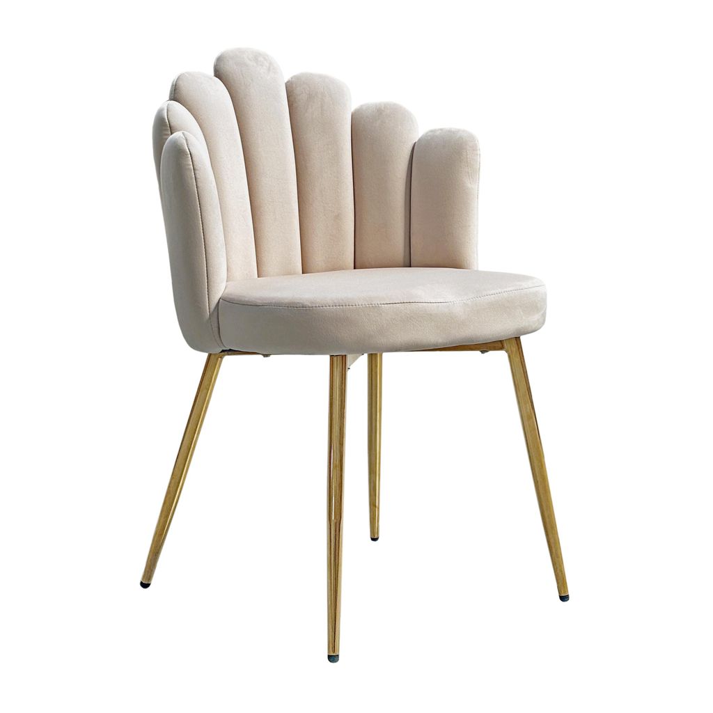 Polsterstuhl MARIS, beige mit goldenen Beinen Produktbild 