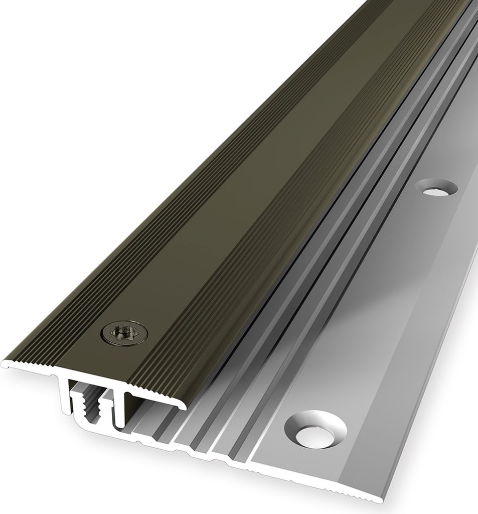PROVISTON | Ausgleichsprofil | Vinylprofil | Breite: 25 mm | Höhenausgleich: 4 - 9.5 mm | Länge: 1000 mm | Aluminiumprofil | Bronze | 1 Stück