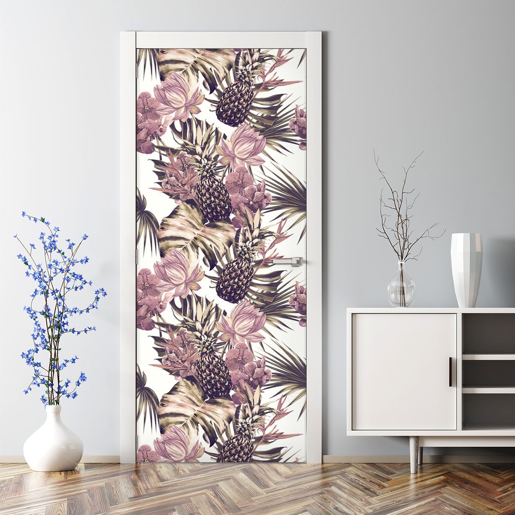 Dekorative Türposter Klebefolie selbstklebend Wandaufkleber Tropisch Abstrakt 77 x 200 cm
