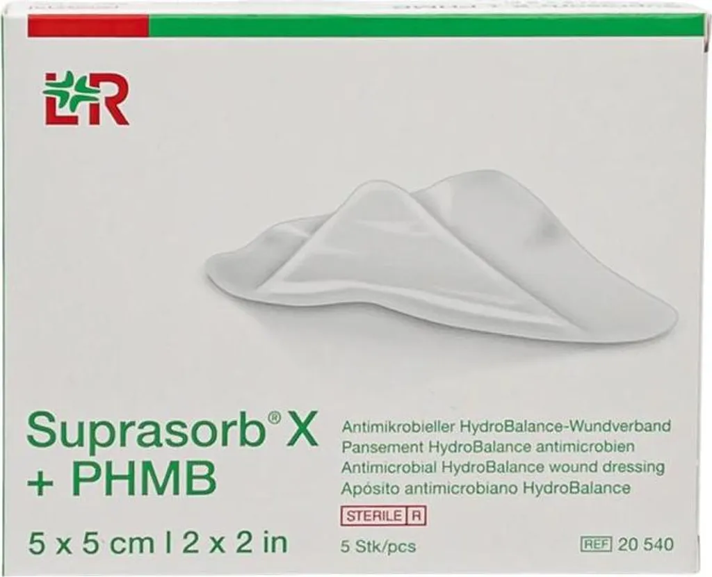 Suprasorb X + PHMB 5x5cm | Kit 5 Medicazioni per Cura Ulcere e Piaghe