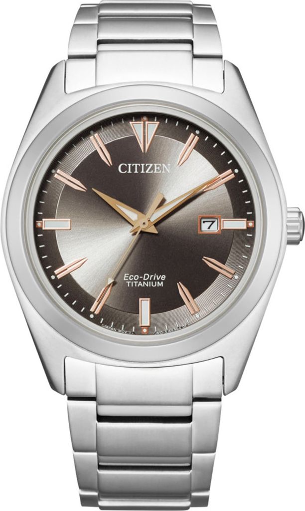 Citizen AW1640-83H Eco Drive Uhr Herrenuhr Titan Datum silber