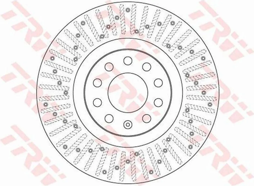 Paire de disques de frein ventilés TRW DF6189S pour Audi A4 B7 de 2004
