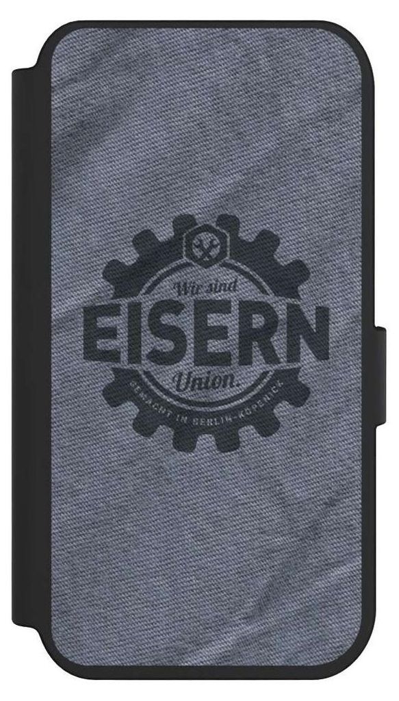 NIVOCASE Klapphülle für Apple iPhone 14 Pro Handyhülle aus Kunst Leder NIVOflip schwarz 1. FC Union Berlin FCU Offizielles Lizenzprodukt