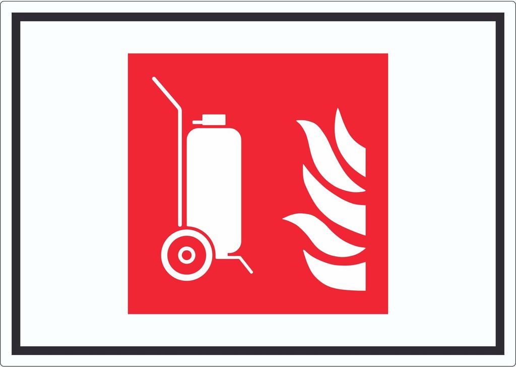 Fahrbarer Feuerlöscher Symbol Aufkleber A2 (420x594mm)