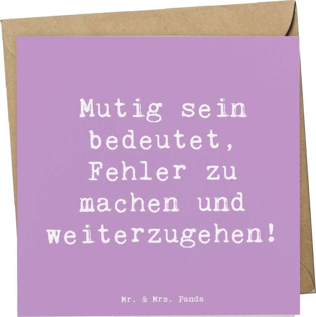 Mr. & Mrs. Panda Grußkarte Spruch Fehler machen Lernen - Lavendeltraum - Geschenk, anlasskarte, Vertrauem, Glückwunschkarte, Trost, Hürden über...