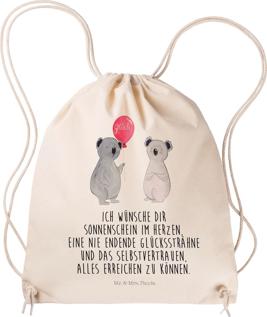 Mr. & Mrs. Panda Jutebeutel Koala Luftballon - Transparent - Geschenk, festival tasche, gym, Geburtstag, wander rucksack, leichter, sporttasche kle...