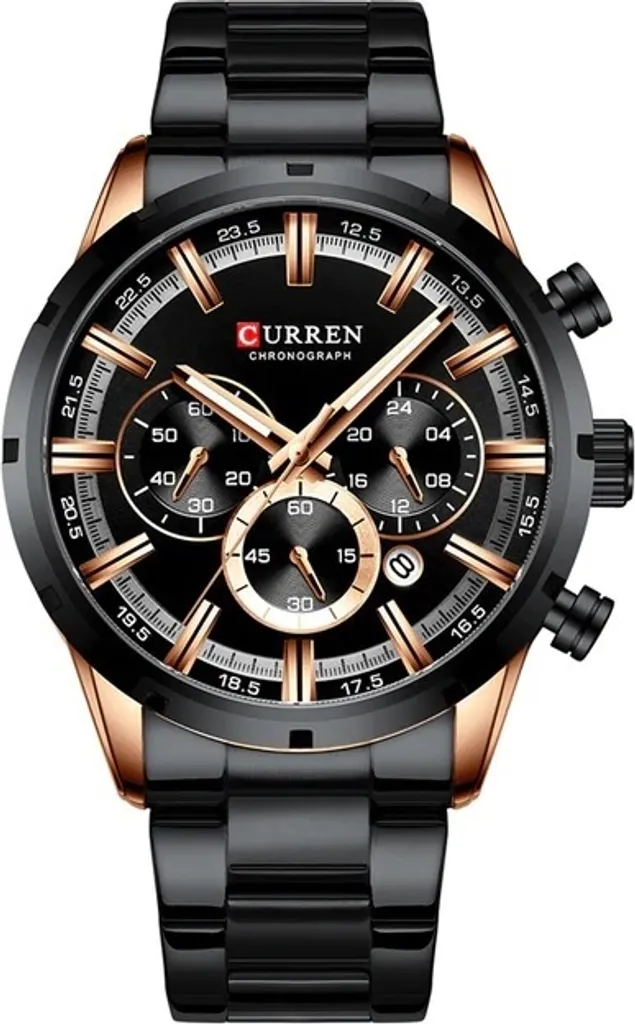 Orologio Sportivo CURREN Lux Nero KP6224: Stile Dinamico Uomo