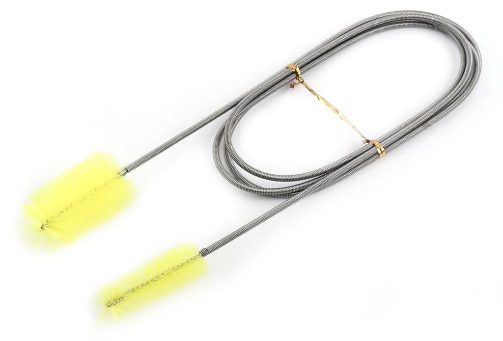 Flexible Doppelrohr-Reinigungsbürste, Rohr-Aquarium-Frühlingsreinigungswerkzeug (gelb)