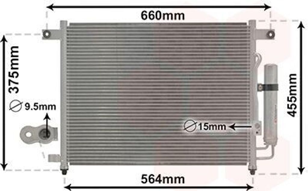 VAN WEZEL 81005049 - OE 96469288 Klimakondensator mit Trockner für Aveo (T200), Aveo (T250, T255)