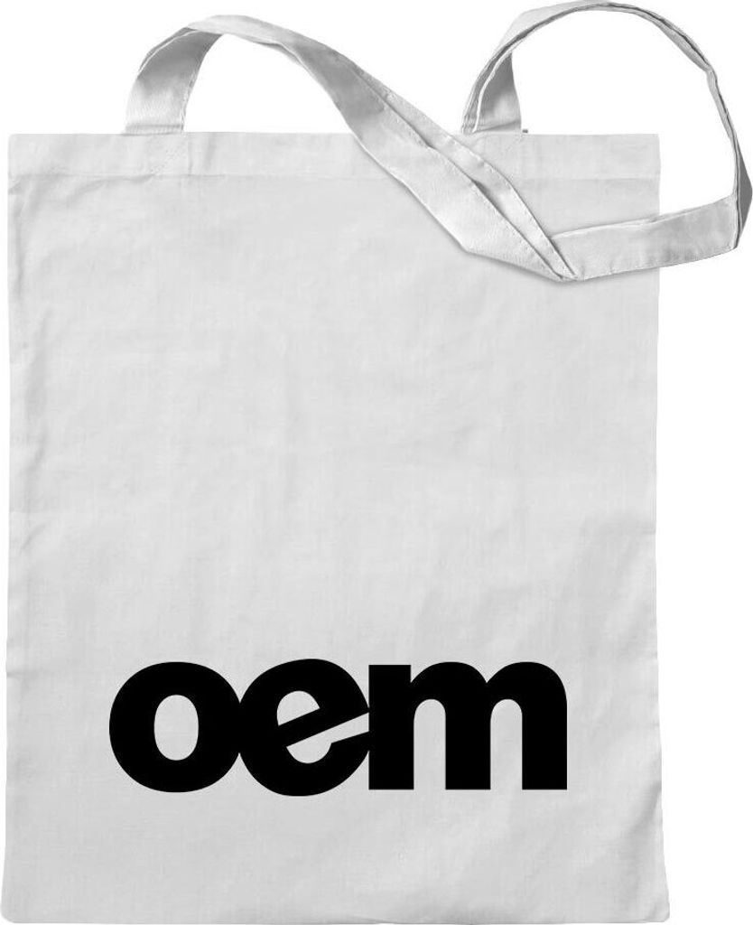 Kiwistar - Baumwolltasche - weiss - OEM Motiv 2 - Tragetasche Stoffbeutel Umhängetasche Langer Henkel