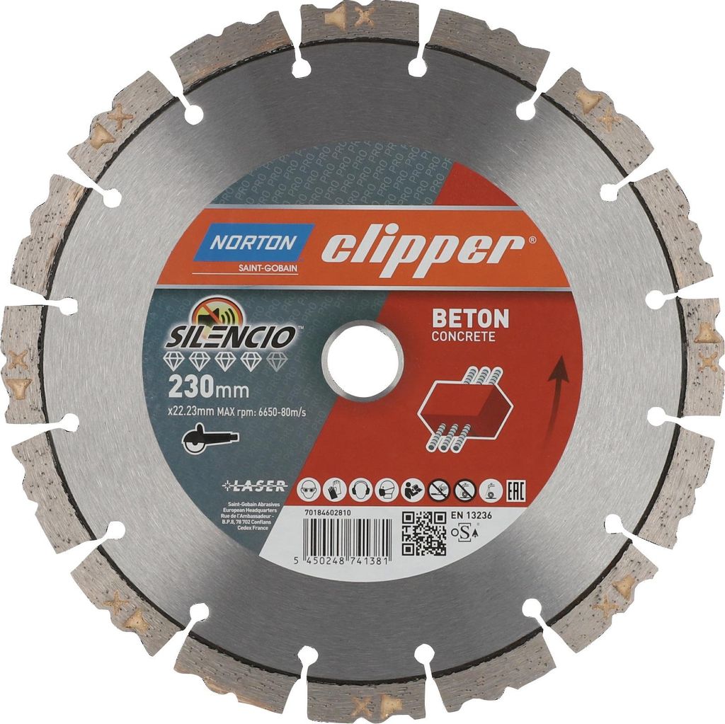 Norton Clipper Diamant-Trennscheibe Pro Beton Silencio 230mm