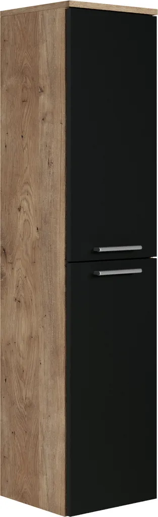 Colonna bagno sospesa Saturnus 35 x 35 x 130 cm -Castagno rovere / nero