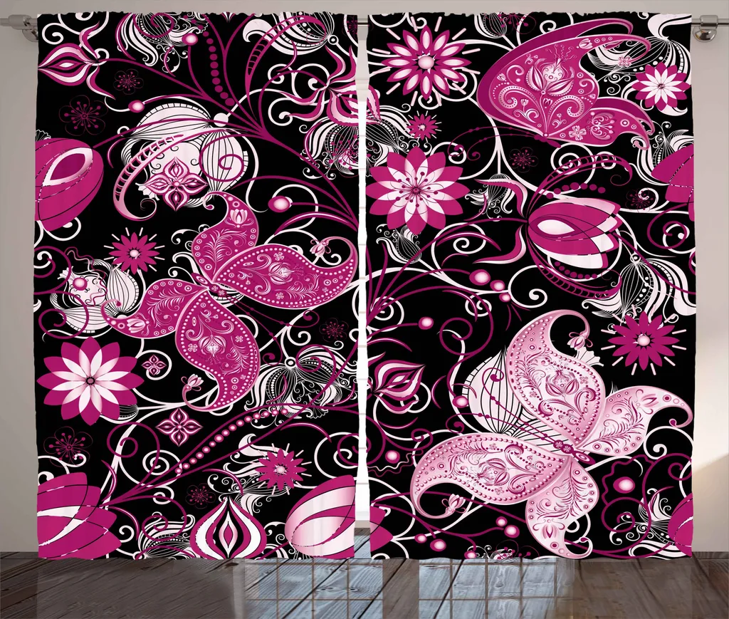 Rideau occultant décoratif éléphant pour masquer le vis-à-vis 280x225cm