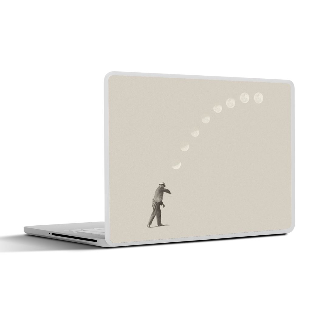MuchoWow Laptop Aufkleber Sticker Cover Jahrgang - Mond - Mensch 30x21 cm - Sticker für Laptop - Selbstklebend