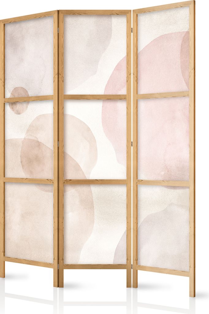 Paravent XXL 135x172 cm 3-teilig einseitig eleganter Sichtschutz Raumteiler Trennwand Raumtrenner Holz Design Motiv Deko Home Office Botanik Natur ...