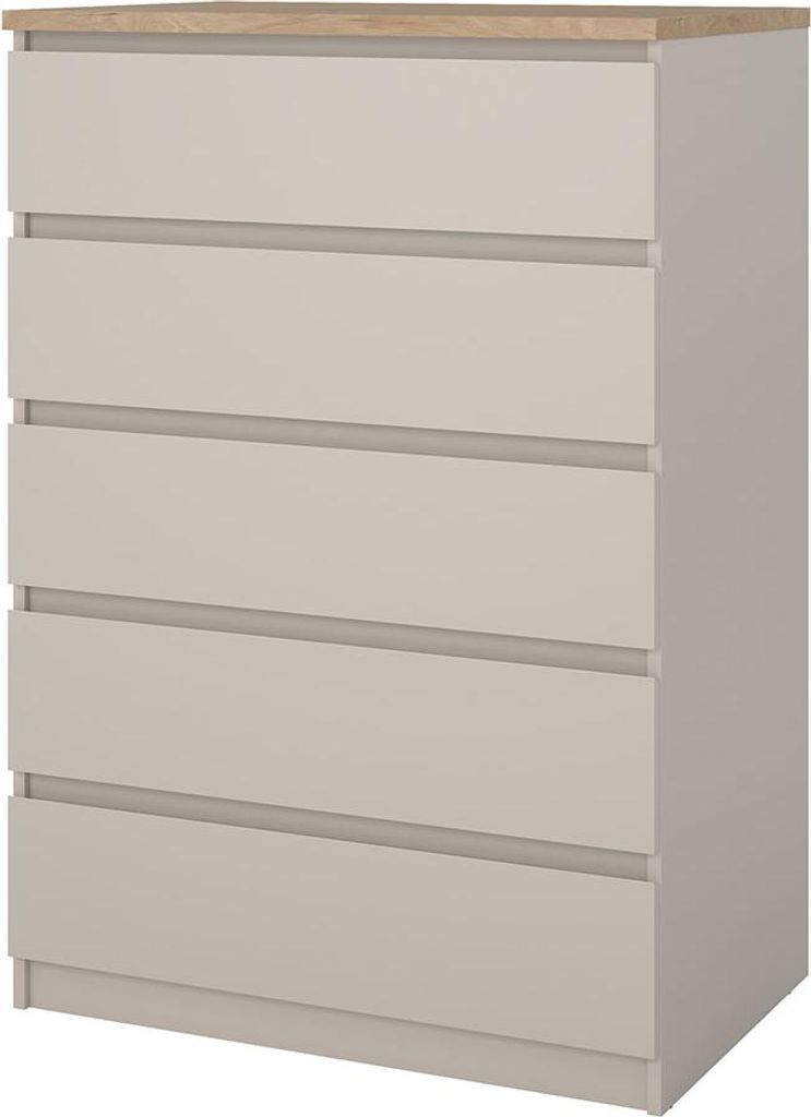 Naia Kommode 5 Schubladen Eiche Nachbildung.