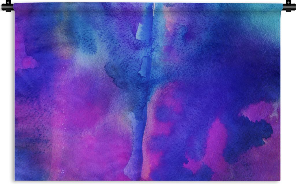 MuchoWow Wandteppich Wandbehang Aquarell - Blau - Farbton - Violett 60x40 cm Tapisserie Dekoration Wandtuch - Wanddekorationen