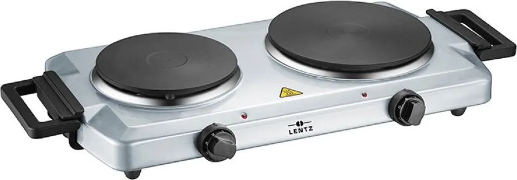 Lentz Plaque de cuisson électrique double foyer 1500W et 1000W Noire