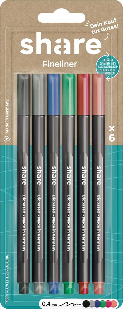 Fineliner Y-11-11-02 sortiert 6 Stück Packung mit 10 Stück