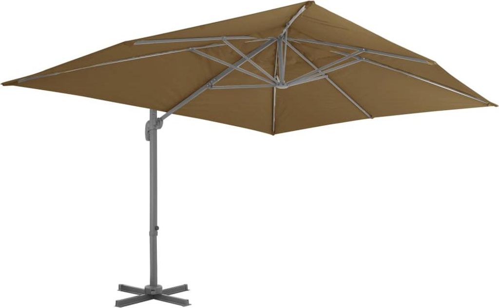 vidaXL Ampelschirm mit Aluminiummast 400 x 300 cm Taupe