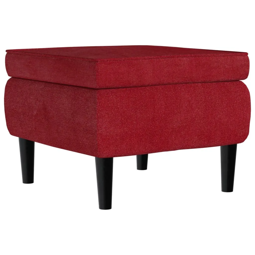 Pouf Poggiapiedi SYFAX Rosso Vino Velluto - Design Interni Legno