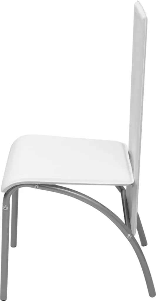 Ensemble table de cuisine blanche avec 4 chaises - Mobilier repas 5 pcs