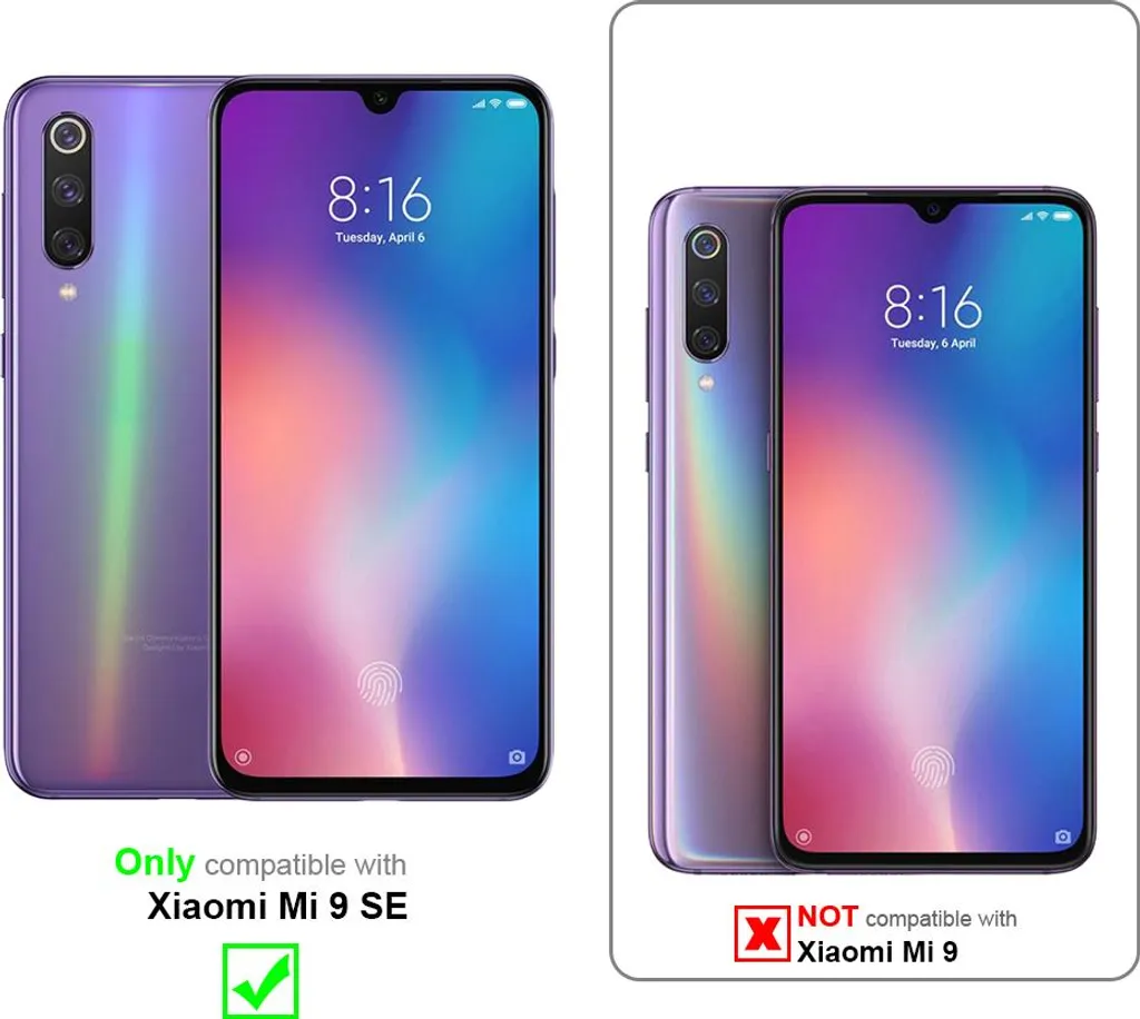 Cadorabo pellicola blindata per Xiaomi Mi 9 SE pellicola protettiva in vetro temperato trasparente di protezione del display - 2