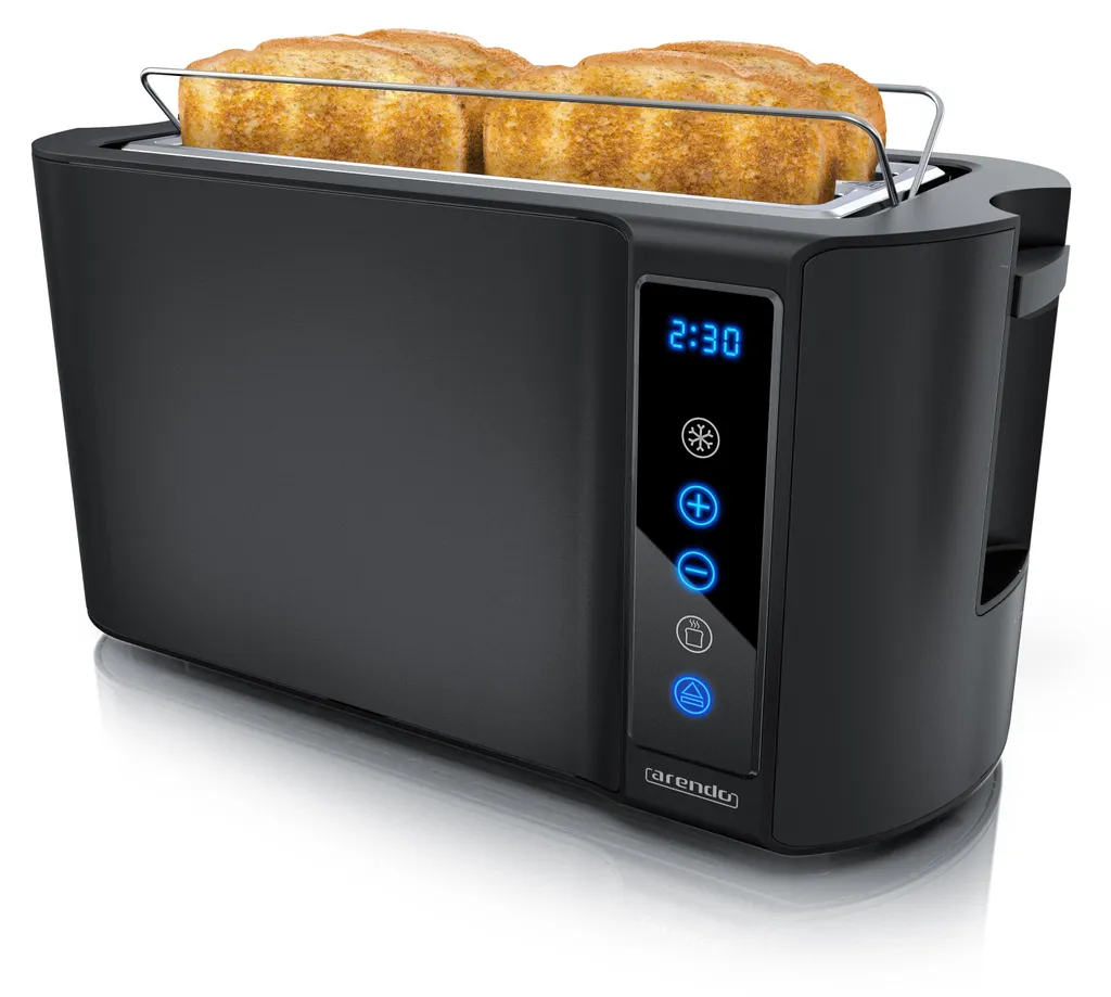 Grille-pain 4 tranches 1500W Isolé Thermiquement avec Écran Digital