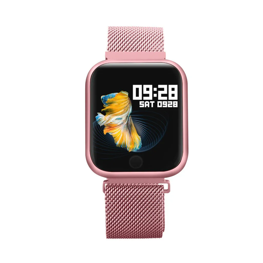 Regalo Perfetto: Smartwatch P70 Rosa con Cinturino in Acciaio e Silicone