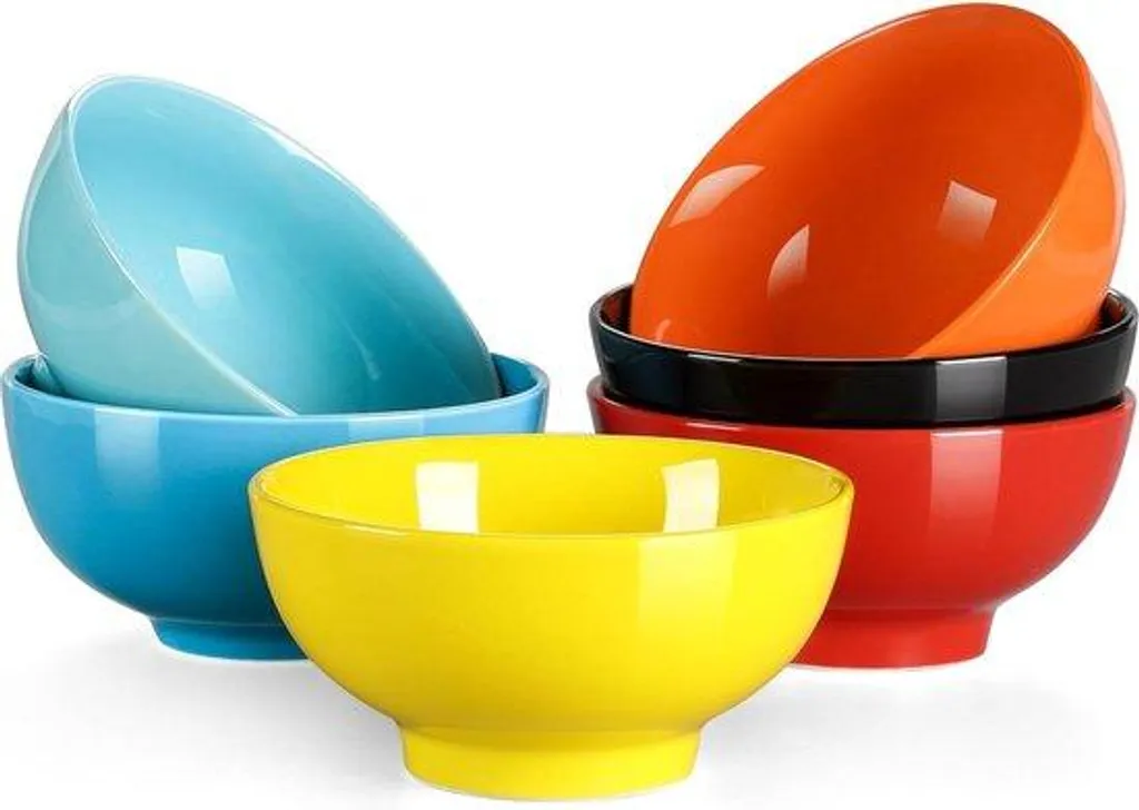Grand Bol Petit-Déjeuner 660 ml en Porcelaine - Lot de 6 Variés