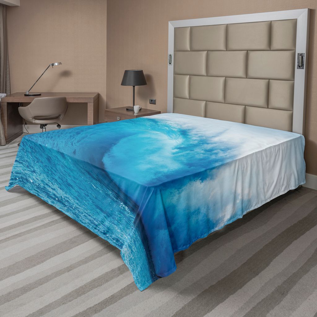 ABAKUHAUS Ozean Bettlaken, Ozean Abenteuerlicher Surfender Wassersport Sommer Feiertags Bestimmungsort Druck, weiches bequemes oberes Bettlaken fü...