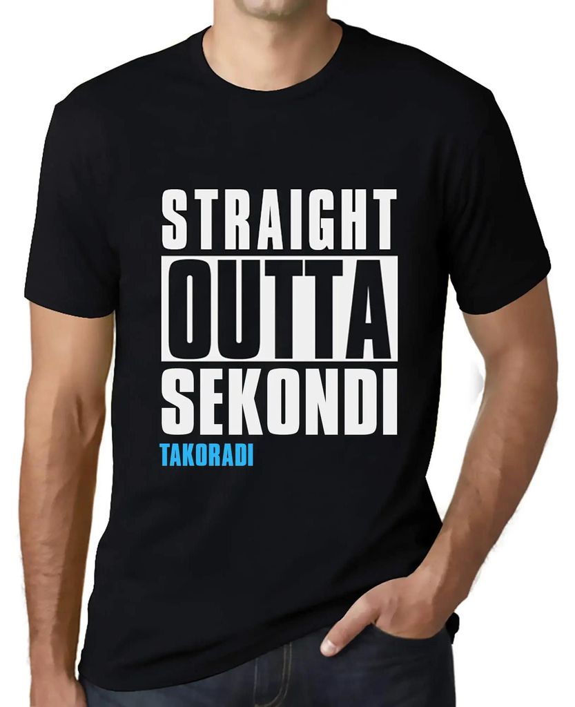 Herren Grafik T-Shirt Straight Outta Sekondi Takoradi Öko-Verantwortlich Vintage Jahrgang Kurzarm Lustige Druck Geburtstag Geschenk Mann