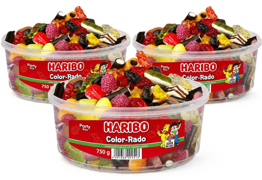 Haribo Color-Rado Fruchtgummi Lakritz Mischung 3er Pack Produktbild 